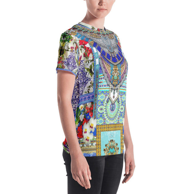 MOROQQOE Beautiful Aqua Fes Devarshy Printed Women's T-Shirt PF - FIFTY002