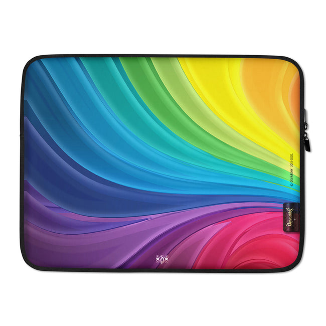 Rainbow Colors Printed Laptop Sleeve, Lightweight Neoprene Laptop Case, Devarshy, PF - 1057