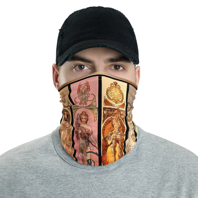 Muchas Gracias Art Nouveau Neck Gaiter, Fabric Face Mask, PF - 11168