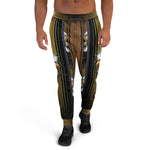Black Gold Aviator Skulls Print Sweatpants, Unisex Joggers For Winter, PF - 101250B