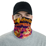 Indian Calligraphy Print Neck Gaiter (2 Colors), Fabric Face Mask Neck Tube, PF - 11167
