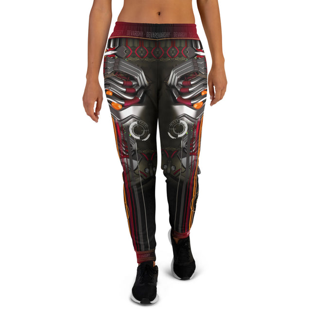 Red Futuristic Alien Robot Unisex Joggers, Sweatpants for Men and Women, PF - 90006B