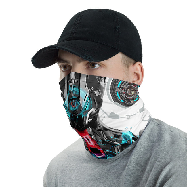 Futuristic Robot Printed Neck Gaiter, Protection Face Mask, Headband, Neck Tube, Unisex Face Cover, PF - 11136