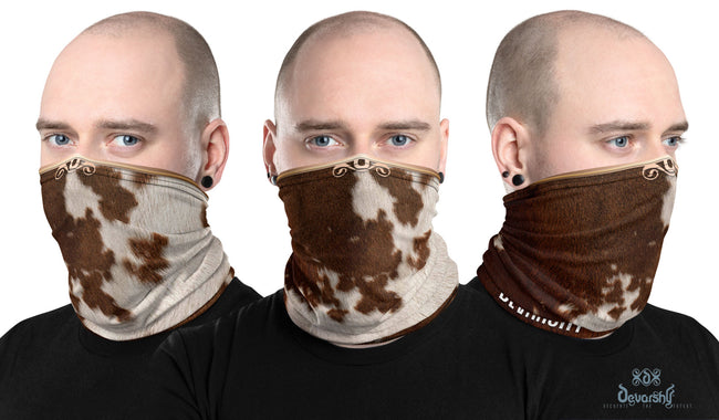 Animal Print Cow Skin Neck Gaiter, Reusable Face Mask, PF - 11222
