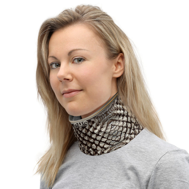 Metal Spikes Fetish Neck Gaiter, Washable Face Mask For Protection, Cloth Face Cover/Neck Tube, PF - 11266