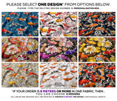 KOI FISH Upholstery Fabric 3meters, 9 Designs, 13 Fabric Options. Fish Fabric By the Yard | 049