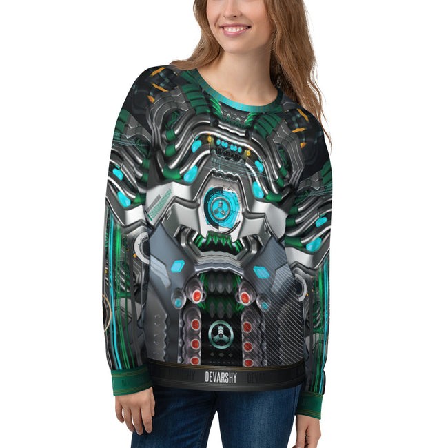 Futuristic Alien Robot UNISEX Sweatshirt for Winter Wear, PF - 90006