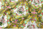 Decorative Florals Apparel Fabric 3Meters+, 6 Designs | 8 Fabrics Option | Baroque Fabric By the Yard | 046