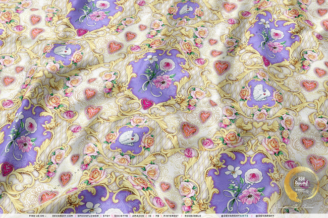 Baroque Florals Apparel Fabric 3Meters+| 6 Designs | 8 Fabrics Option | Fabric By the Yard | 043