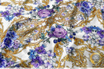 Vintage Floral Print Apparel Fabric 3Meters+, 6 Designs | 8 Fabrics Option | Baroque Fabric By the Yard | 044