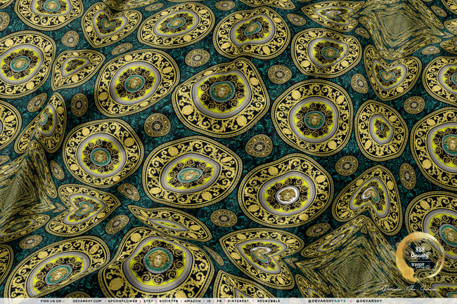Golden Rings Apparel Fabric 3Meters+, 9 Designs | 8 Fabrics Option | Baroque Fabric By the Yard | 033