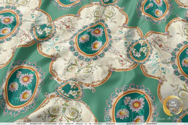 Baroque Vintage Apparel Fabric, 9 Designs | 8 Fabric Options | Floral Fabric By the Yard | 074