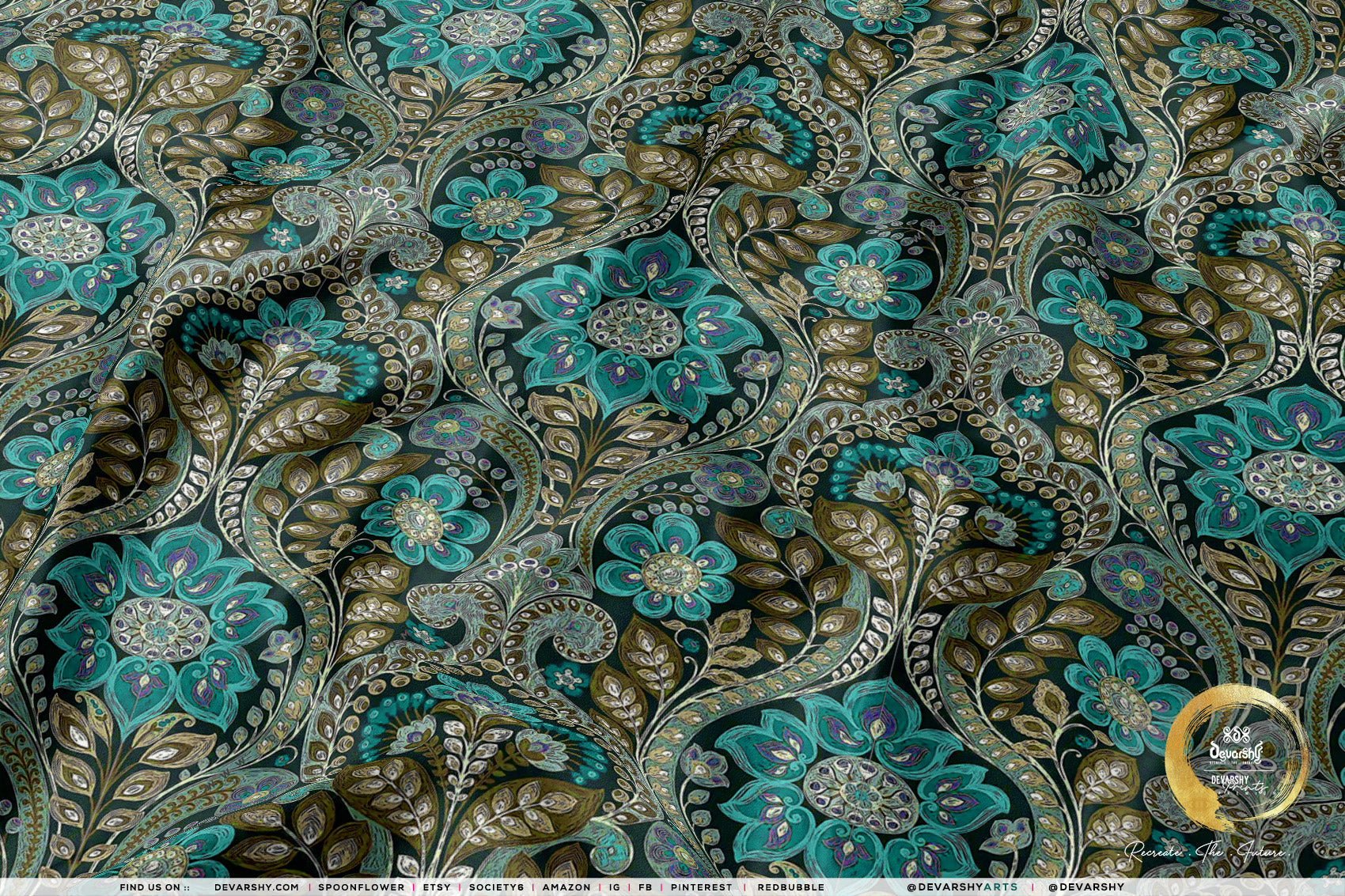 Brocade Print Apparel Fabric 3Meters+, 9 Designs | 8 Fabrics Option | Fabric By the Yard | 066 | DEVARSHY brocade-print-apparel-fabric-3meters-9-designs-8-fabrics-option-fabric-by-the-yard-066-devarshy