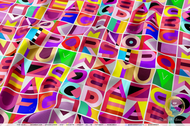 Pop Art Apparel Fabric 3Meters+, 9 Designs | 8 Fabrics Option | Cubism Fabric By the Yard | 028