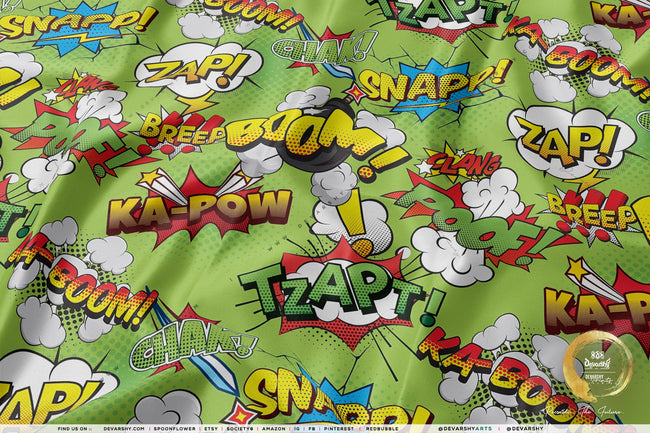 COMIC Strips Apparel Fabric 3Meters+, 9 Designs | 8 Fabrics Option | Fabric By the Yard | 025