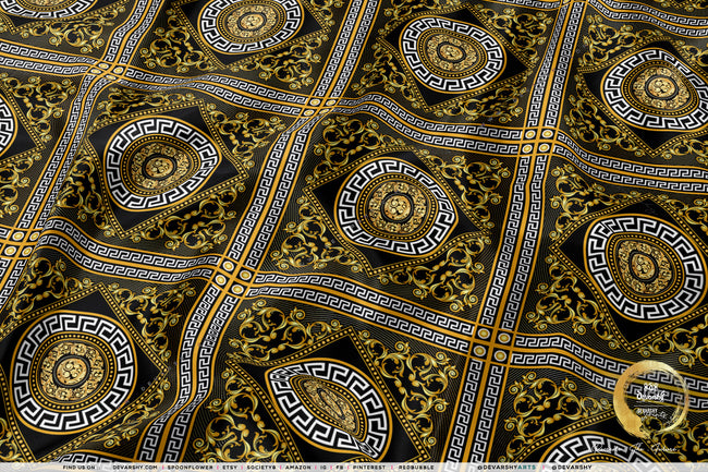 Golden Mandala Upholstery Fabric 3 meters 6 Designs 12 Furnishing Fabric Options Baroque Fabric By the Yard | 039