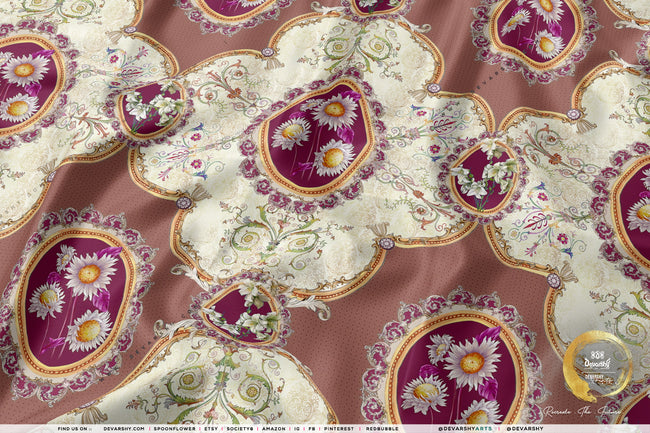 Baroque Vintage Apparel Fabric, 9 Designs | 8 Fabric Options | Floral Fabric By the Yard | 074
