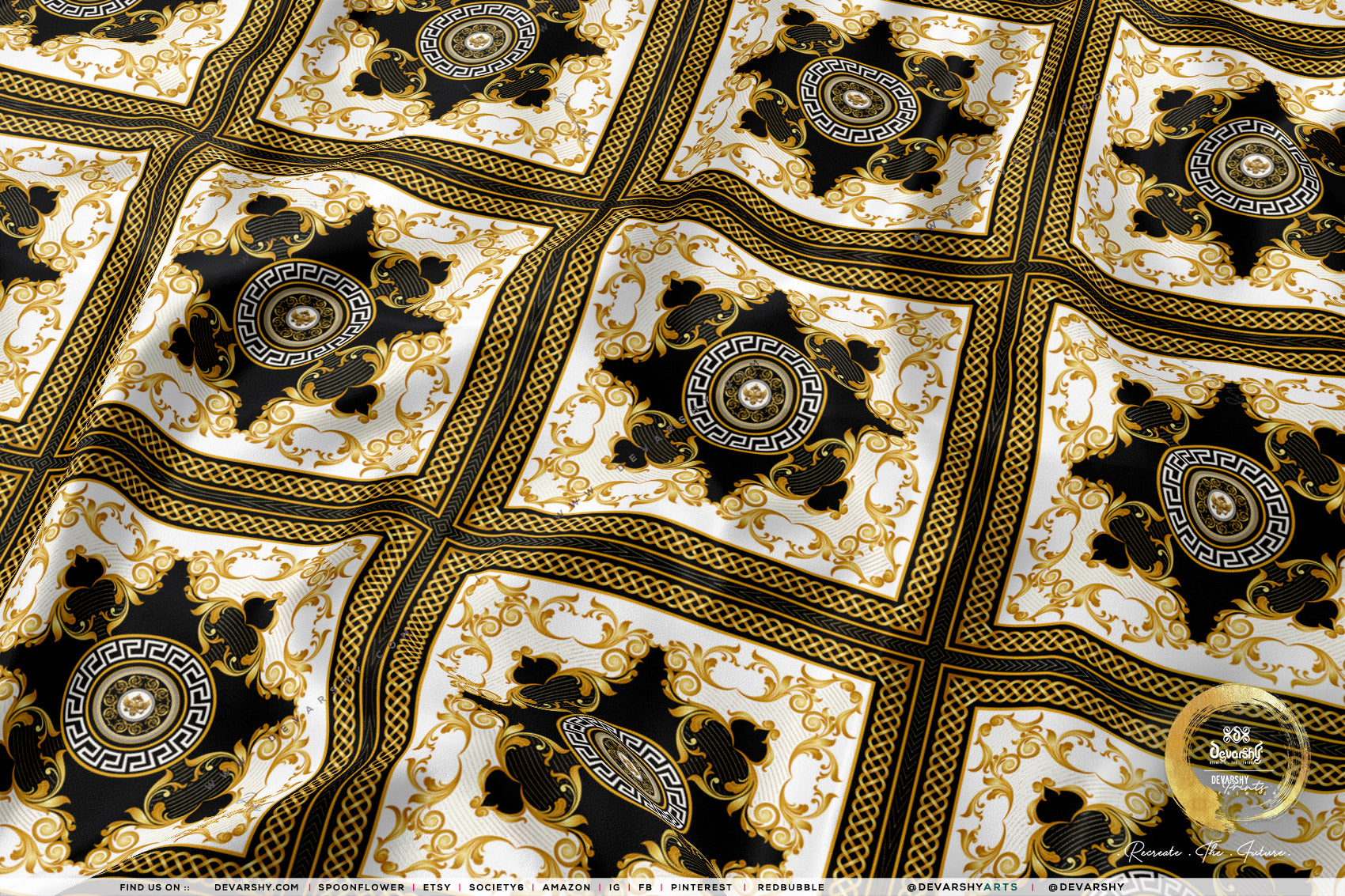 Golden Squares Apparel Fabric 3Meters+, 6 Designs