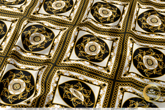 Baroque Circles Apparel Fabric, 6 Designs | 8 Fabrics Option | Apparel Fabric By the Yard | 039