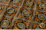 Gold Squares Apparel Fabric 3Meters+, 6 Designs | 8 Fabrics Option | Baroque Fabric By the Yard | 039