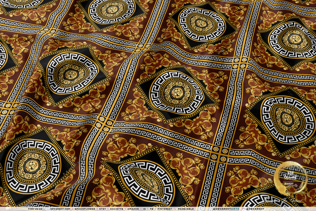 Golden Mandala Upholstery Fabric 3 meters 6 Designs 12 Furnishing Fabric Options Baroque Fabric By the Yard | 039