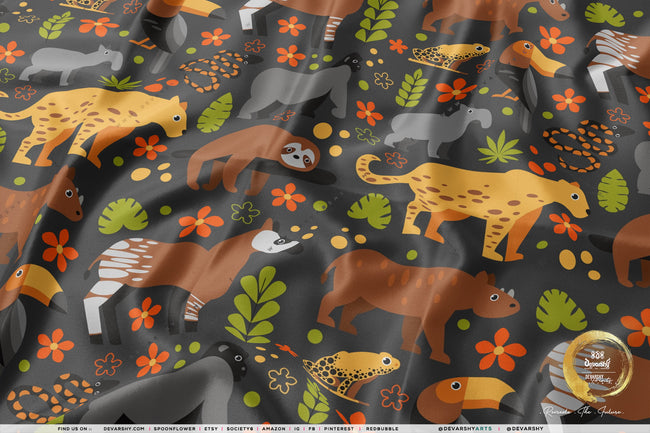 Animal Patterns Apparel Fabric 3Meters+|9 Designs | 8 Fabrics Option | Kids Fabric By the Yard | 028
