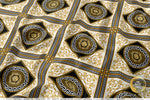 Gold Squares Apparel Fabric 3Meters+, 6 Designs | 8 Fabrics Option | Baroque Fabric By the Yard | 039