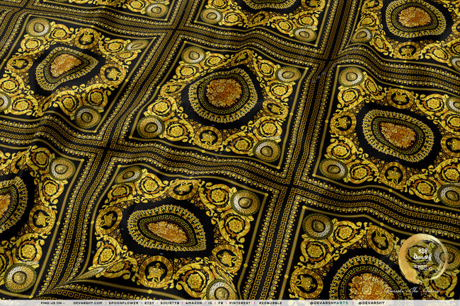 Gold Medallion Apparel Fabric 3Meters+, 9 Designs | 8 Fabrics Option | Fabric By the Yard | 030