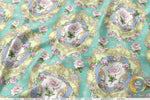 Victorian Floral Print Apparel Fabric 3Meters+, 6 Designs | 8 Fabrics Option | Baroque Fabric By the Yard | 046