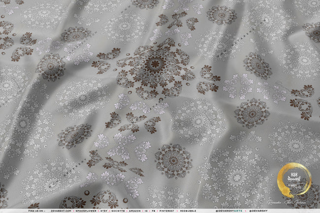 Snowflakes Print Apparel Fabric 3Meters+, 9 Designs | 8 Fabrics Option | Fabric By the Yard | 071